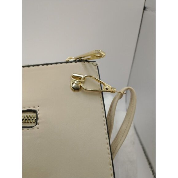 Herbosa Beige Cutout Handbag Purse Crossbody Clutch Adjustable Strap - Picture 7 of 11